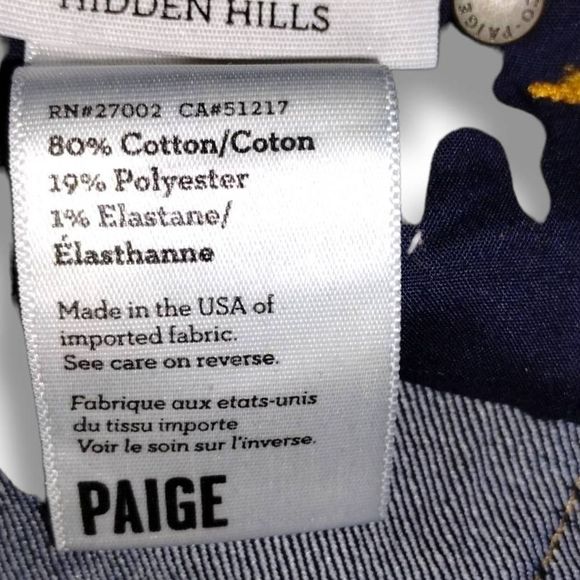 Paige Womens Jeans Hidden Hills Blue Flare Mid Rise 28 - Picture 5 of 9